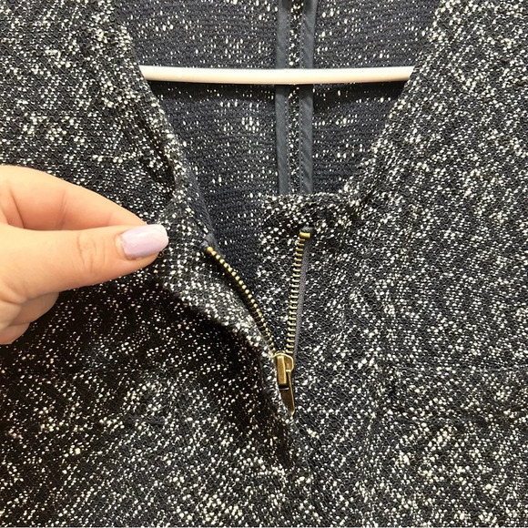 J.Crew Navy Micro Tweed Zip Front Sweater Jacket Small - Picture 9 of 11